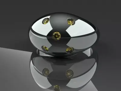 Diamond Ladies Dome Ring Size 8 Round Diamonds Gold Jewelry 3D print model