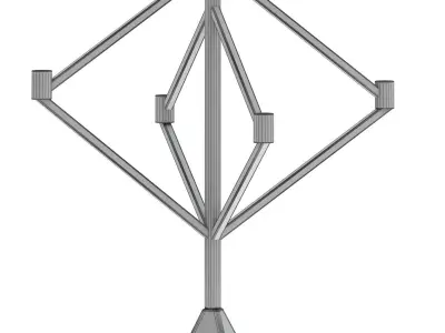 Candelabra metal sculpture of tree 3D model
