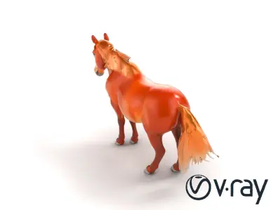 Chestnut Horse Equestrian Environment model pack Low-poly 3D model