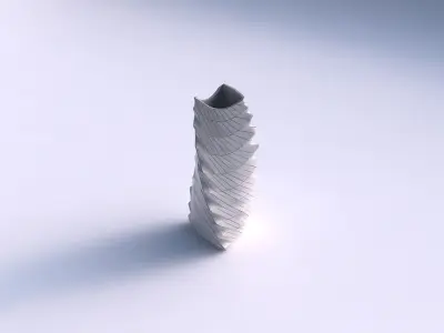 Vase twist curved tipping triangle 2 with distorted and twist... 3D print model