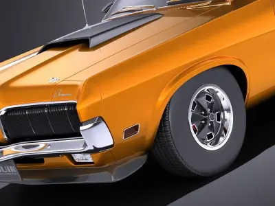 Mercury Cougar 1970 VRAY 3D model