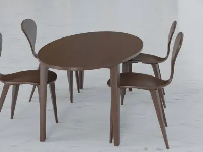 cherner oval table Low-poly 3D model