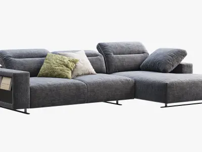 BoConcept Hampton chaise lounge fabric sofas 2 options 3D model