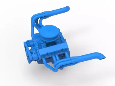 Engine of New Zealand Vintage Stock car Scale 1 to 25 3D print model