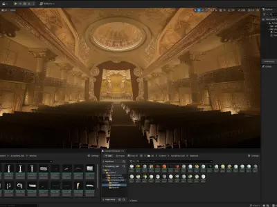 Symphony Hall Low polygon set 3D Model Collection