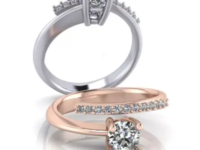 bypass engagement jewelry ring 3D print model
