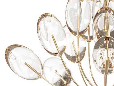  Echo Glass Globe 16 Light Chandelier   3D model