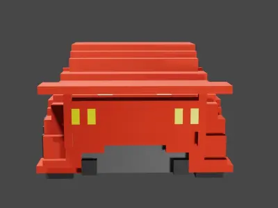 Voxel race car for you games Low-poly 3D model