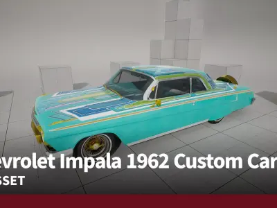 Chevrolet Impala 1962 Custom Car Low-poly 3D model