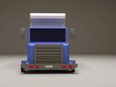Cartoon Low-Poly truck vehicle for game-ready 3D model Low-poly 3D model
