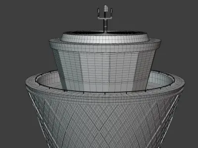 Airport control tower exterior 3D model