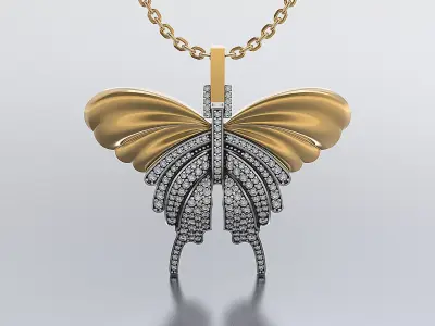 Butterfly pendant 3D print model