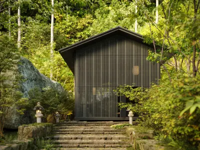 Aman Kyoto Inspired Luxury Interior Scene 3D model