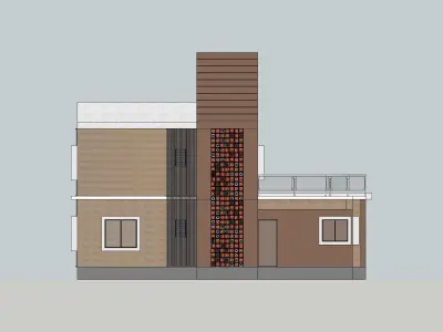 Contemporary Bungalow Villa Design Low-poly 3D model