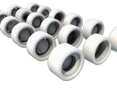 Wheels Pack 1 Low-poly 3D model