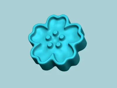 10 Manju Stamps - Japanese Sweet Mold Traditional Decoration 3D Model Collection