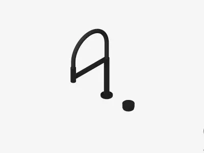 Sink Mixer - Luxury - Axis - Hob - Flexible Hose Low-poly 3D model