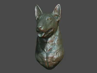 Bull Terrier head 3D print model
