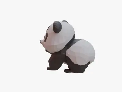 Panda low poly Low-poly 3D model