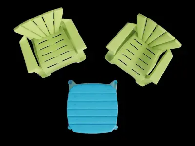 Plastic Table And Chairs For Kids 3D model