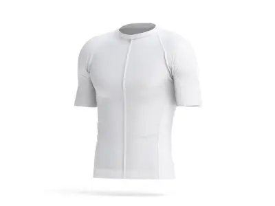 White Men Cycling Jersey - bicycle zipper sport t-shirt 3D model