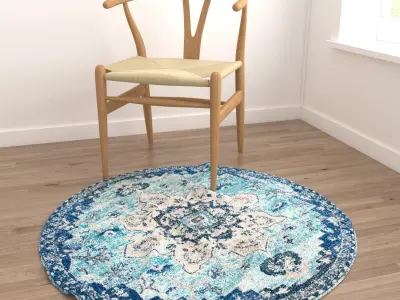 Round Rug Set 111 3D model