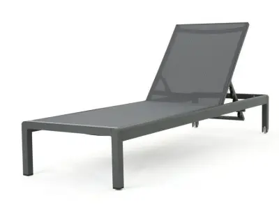 Long Reclining Chaise Lounge Set 3D model