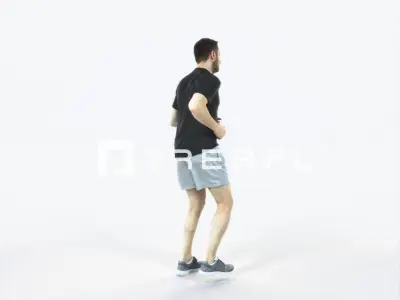 Portrait 07D Running Jogging Football Sports Man Low-poly 3D model