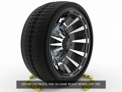 ORTAS CAR WHEEL RIM 131-132 GAME READY WHEEL 3D Model Pack
