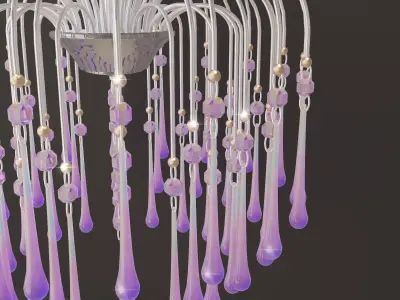  Teardrops waterfall chandelier 3D model