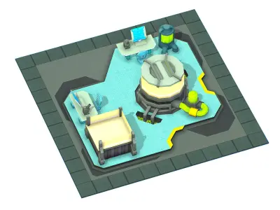 isometrical Underground Chemical Lab Room 1 Low-poly 3D model