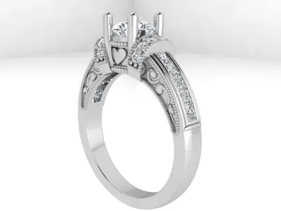 Round Diamond Ring 3624 3D print model