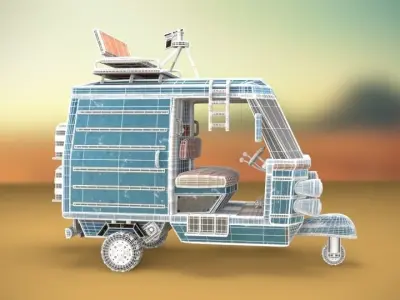 Wasteland Scooter - Stylized Post-Apokalyptic Vehicle 3D model