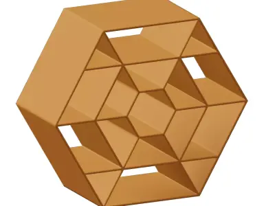 Plastic Hexagonal Shelf Toy 3D model