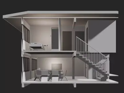 House in section cut 25-58 3D model