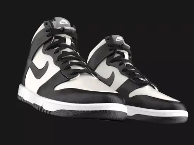 NIKE - DUNK HIGH - BLACK AND WHITE 3D model