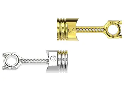 Piston rod gold pendant 3d printable engine necklace stl file  3D print model