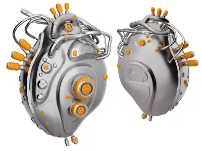 Mechanical heart Low-poly 3D model