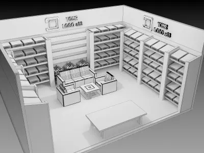  Booth Exhibition Stand a83 3D model