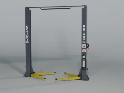 Low Poly Two Post Car Lift for Automotive Garage Low-poly 3D model