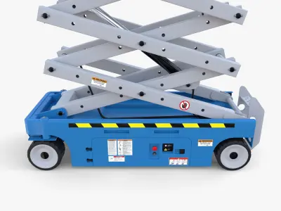 Animated Electric Scissor Lift v1 3D model