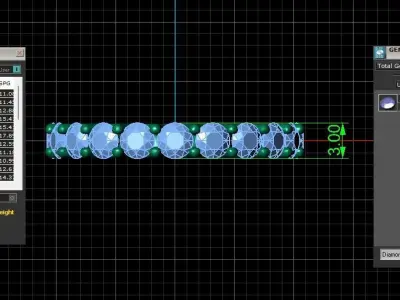 U Shaped Eternity Ring 3mm stone size swiss 9 and EU49 3D print model