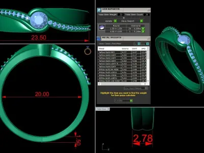 Diamond Jewelry Ring 3D print model 28