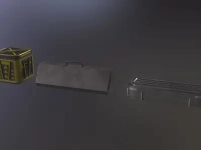 Sci-Fi crates Free low-poly 3D model