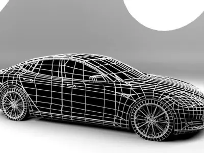 TESLA MODEL S 2013 LOWPOLY Low-poly 3D model