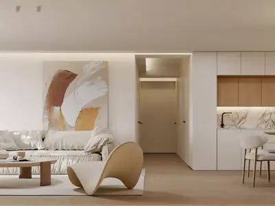 Modern living room dining room interior scenes 284 3D model