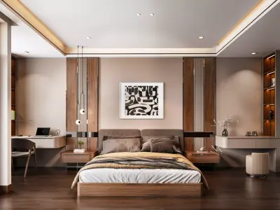 Elegant Modern Bedroom Interior 3D model