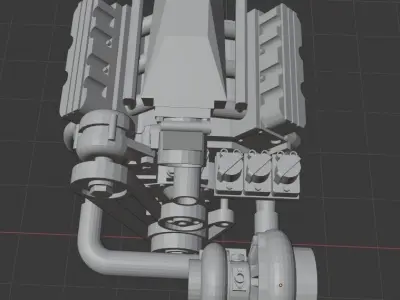 Ecotec turbo V6 engine 3D print model