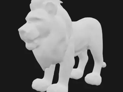 Charming Lion Low-poly 3D model