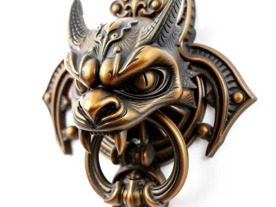 Gargoyle Door Knocker D Model Pack Low-poly 3D model